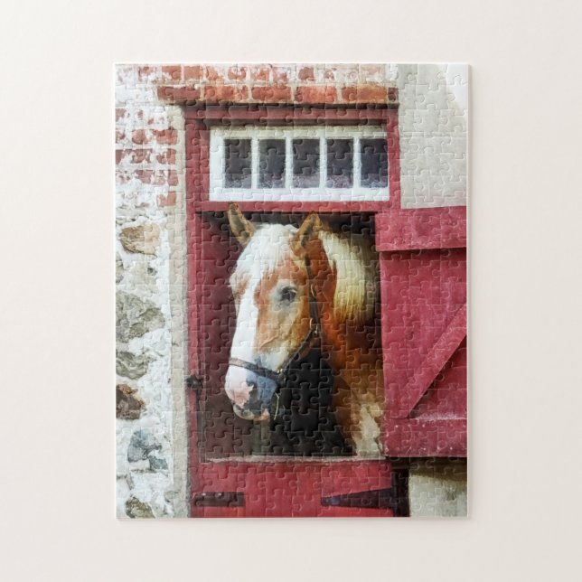 Palomino vid ladudörr pussel (Vertikal)