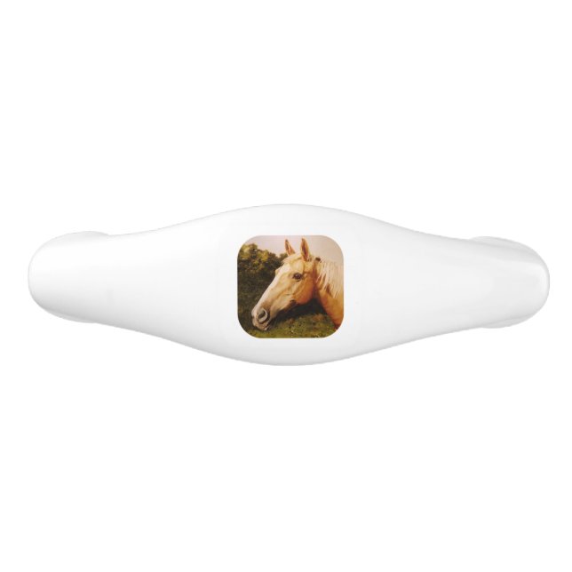 Palominohäst med viteldsvåda handtag (Framsidan)