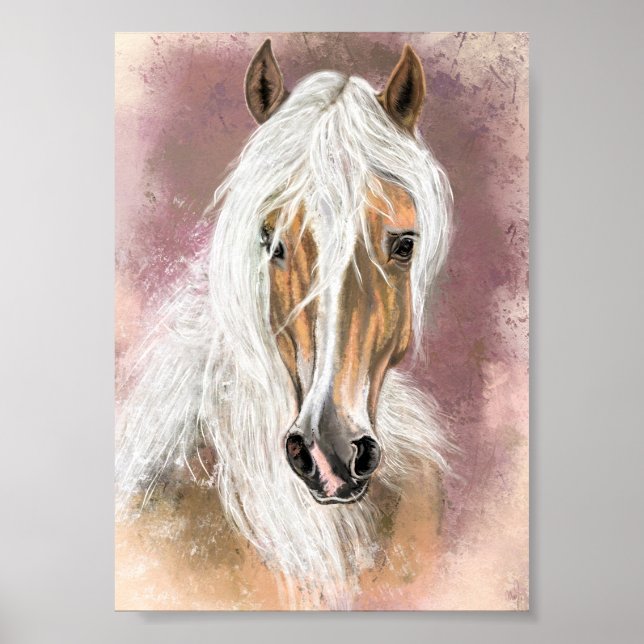 Palominohästaffisch - Målning Poster (Framsidan)