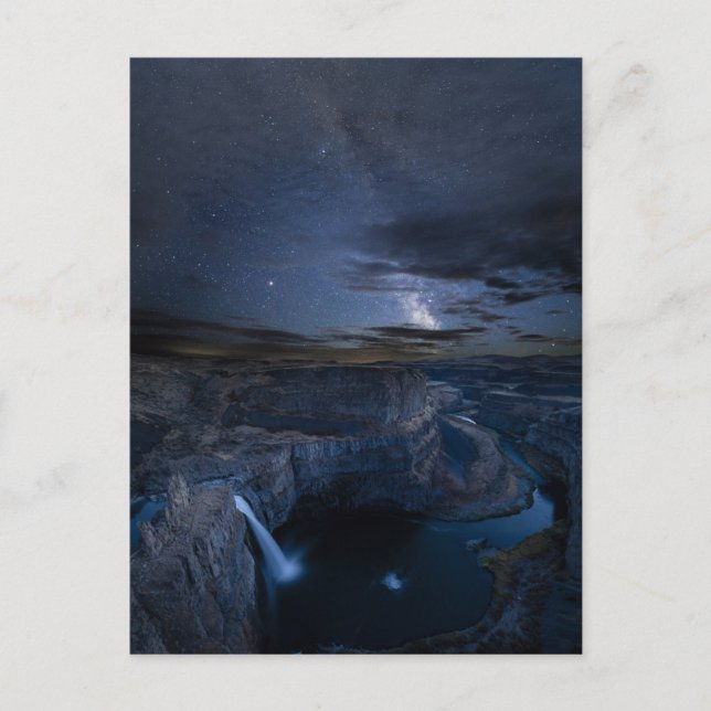 Palouse Falls Park & Milky Way | Washington Vykort (Framsida)