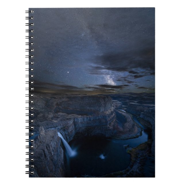 Palouse Falls Park & Vintergatan | Washington Stat Anteckningsbok (Framsidan)