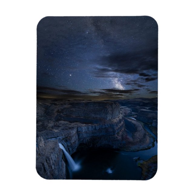 Palouse Falls Park & Vintergatan | Washington Stat Magnet (Vertikal)