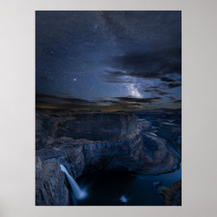 Palouse Falls Park & Vintergatan Washington Stat Poster