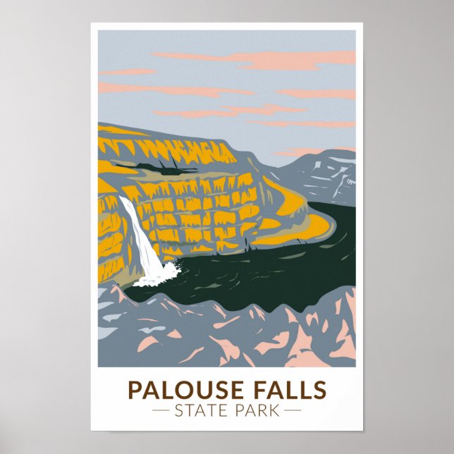 Palouse Falls State Park Washington Vintage Poster (Framsidan)