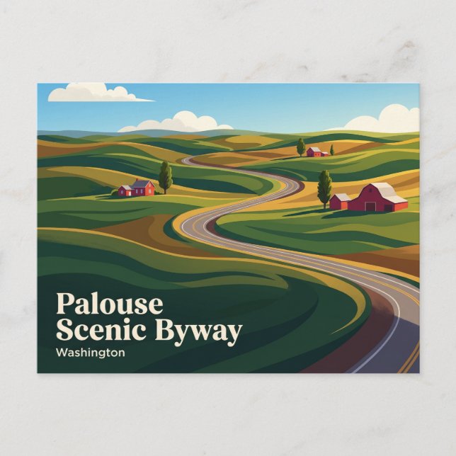 Palouse Scenic Byway USA Vykort (Framsida)