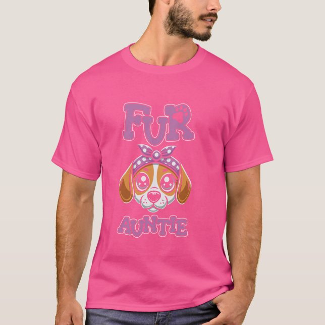 Päls Auntie Beagle Pet Breed - Hund Moster T Shirt (Framsida)