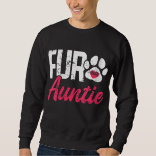 Päls Auntie Breed Tass Hundar Paw Skriv ut uppista Lång Ärmad Tröja