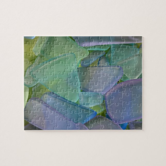 Päls av blått strandglas, Alaska Pussel (Horisontell)