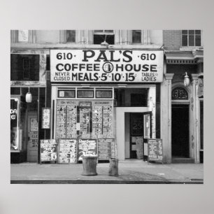 Pal's Coffee House, 1939. Vintage foto Poster