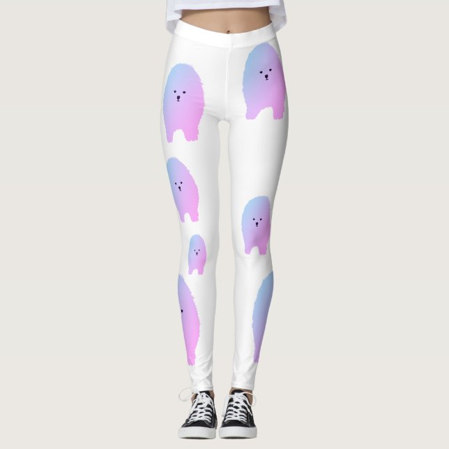 Päls Fluffy Hund Sweet Hund Leggings (Framsida)