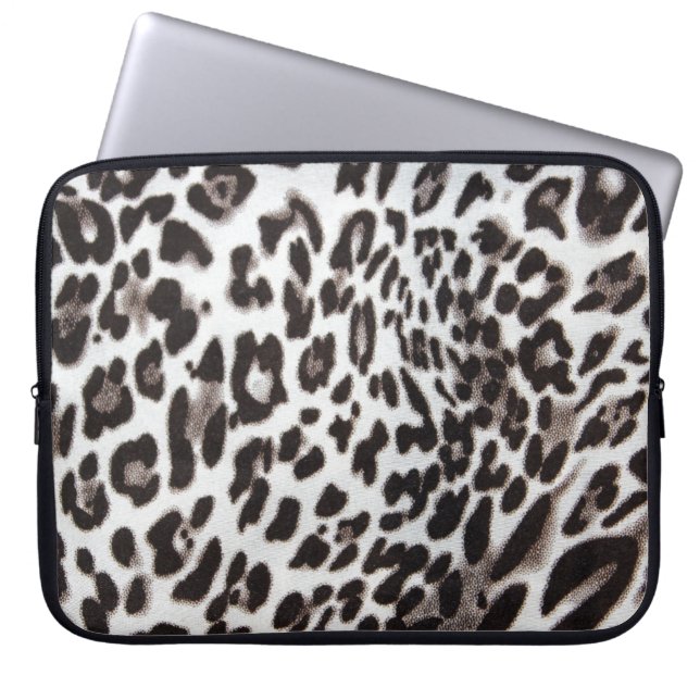 Päls för snöLeopard Laptop Sleeve (Framsidan)