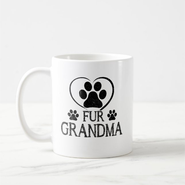 Päls Grandma Mors dag Gift för Hund älskare Kaffemugg (Vänster)