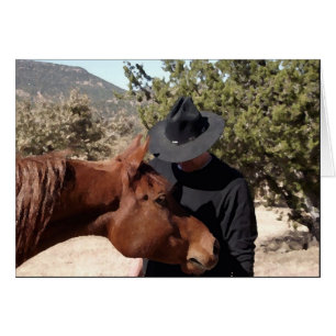 "Pals" häst & Cowboy Hälsningskort