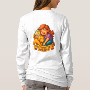Päls Ljuger Kärlek Rises Cute Dam och Puppy Teckna T Shirt