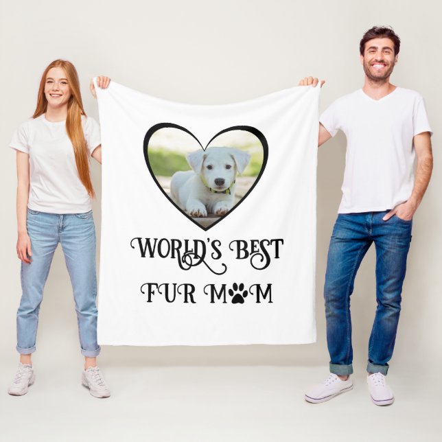 Päls Mamma Hund Photo Fleecefilt (På plats)