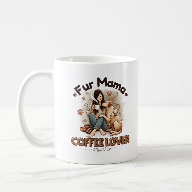 Päls Mamma Kaffe Älskare - Funny Pet Mamma Kaffemugg (Vänster)