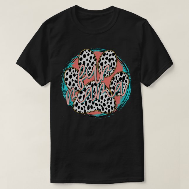 Päls Mamma Leopard Hund älskare Cute Funny Gravid  T Shirt (Design framsida)