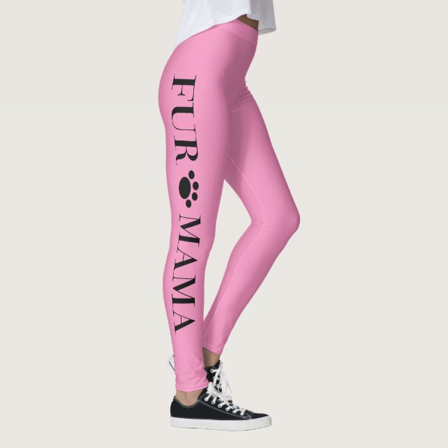 Päls Mamma med Tass Rosa Kvinnors bensin Leggings (Höger)