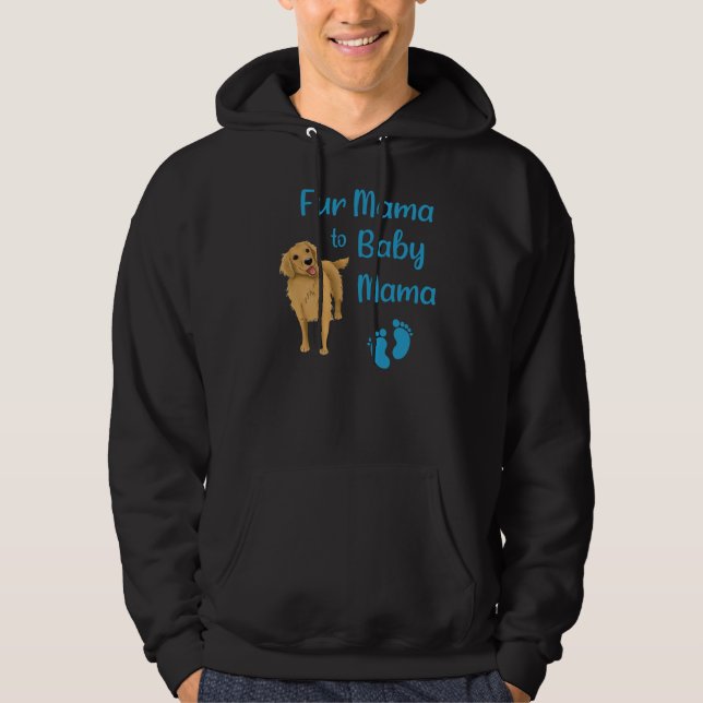 Päls Mamma till Baby Mamma med ett gyllene återgiv Hoodie (Framsida)