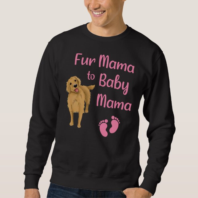 Päls Mamma till Baby Mamma med ett gyllene återgiv Lång Ärmad Tröja (Framsida)