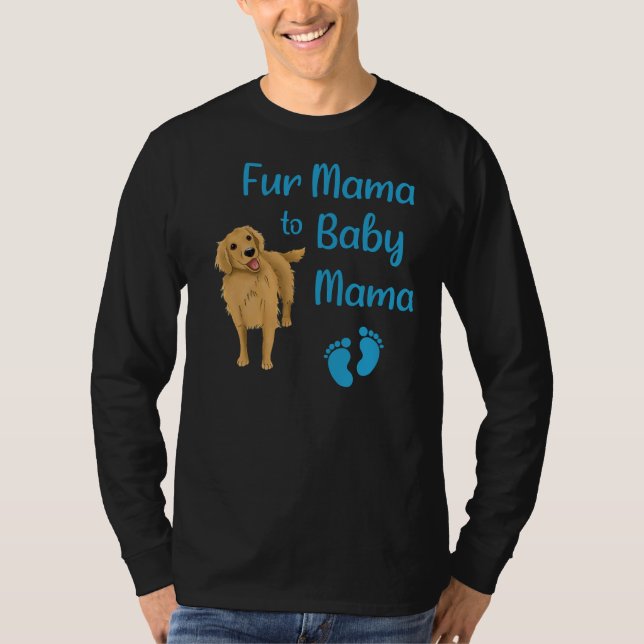 Päls Mamma till Baby Mamma med ett gyllene återgiv T Shirt (Framsida)