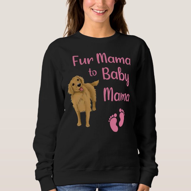 Päls Mamma till Baby Mamma med ett gyllene återgiv T Shirt (Framsida)