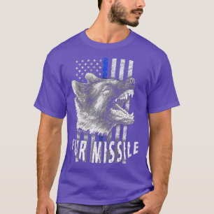 Päls-missil K9-Lodrät tunn blå Flagga T Shirt