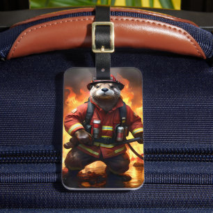 **"Päls och Flames: Otter Firemans Backburn Bagagebricka