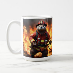 **"Päls och Flames: Otter Firemans Backburn Kaffemugg