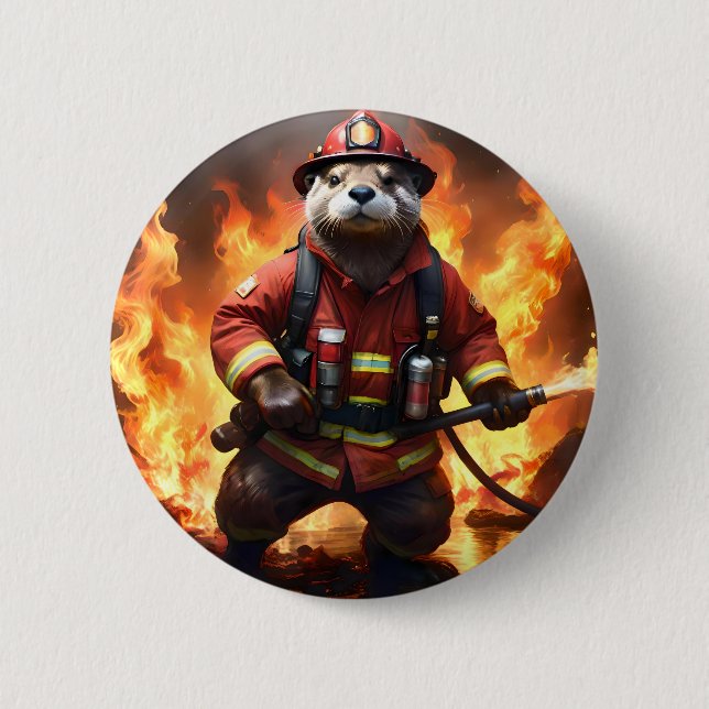 **"Päls och Flames: Otter Firemans Backburn Knapp (Framsida)