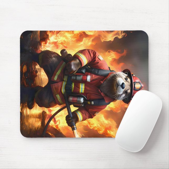 **"Päls och Flames: Otter Firemans Backburn Musmatta (Med mus)