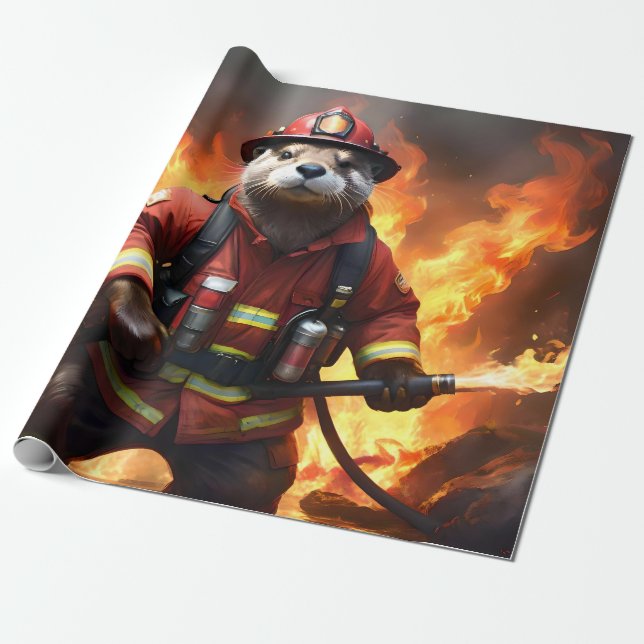 **"Päls och Flames: Otter Firemans Backburn Presentpapper (Utrullad)