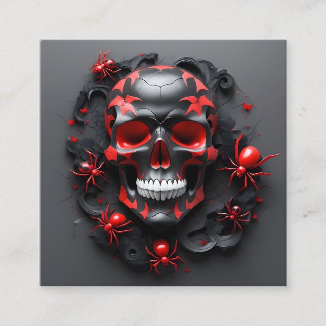 Päls och spindlar av stil-typ fyrkantigt visitkort (Framsida)