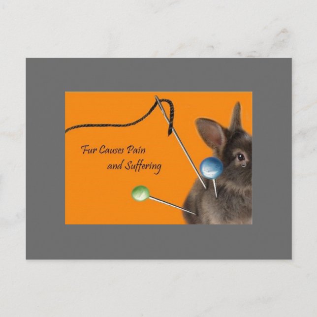Päls orsakar smärta och lidande vykort (Framsida)