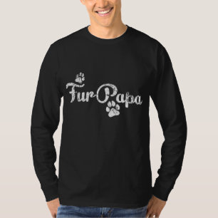 Päls Pappa Cute Hund Cat Lover Pappa Pawprint Gift T Shirt