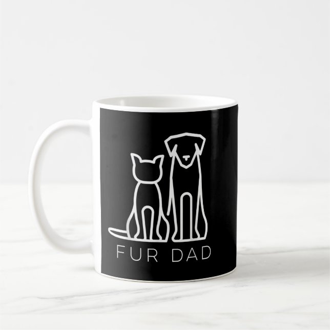 Päls Pappa Djurälskare Cat Hund pappa Make Funny F Kaffemugg (Vänster)