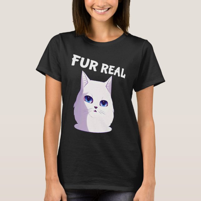Päls Real Cat Sayed Clever Ordlek för katt T Shirt (Framsida)