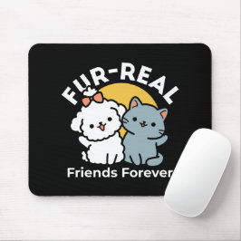 Päls-Real Friends Forever | Cute Cat & Hund Duo Musmatta