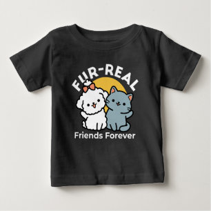Päls-Real Friends Forever   Cute Cat & Hund Duo T Shirt