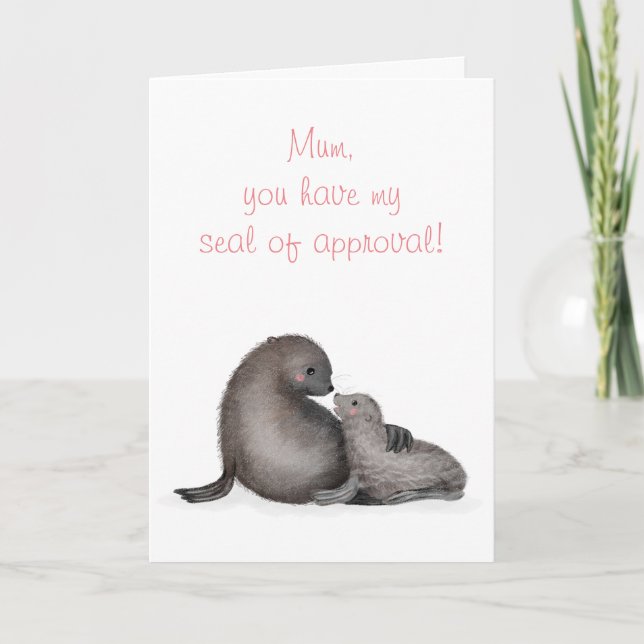 Päls sälar "godkännandestämpel" Mors dag-kort Kort (Framsida)