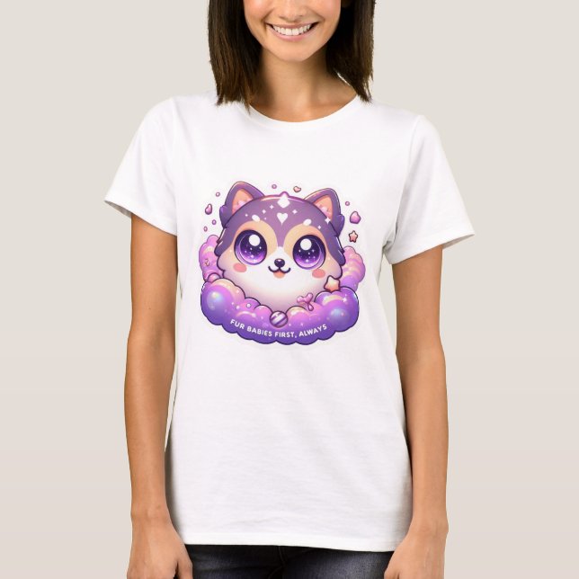 Päls Spädbarn först och främst Cute Kawaii-Djuräls T Shirt (Framsida)