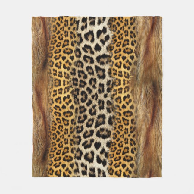 Päls struktur: räv och leopard. fleecefilt (Framsidan)