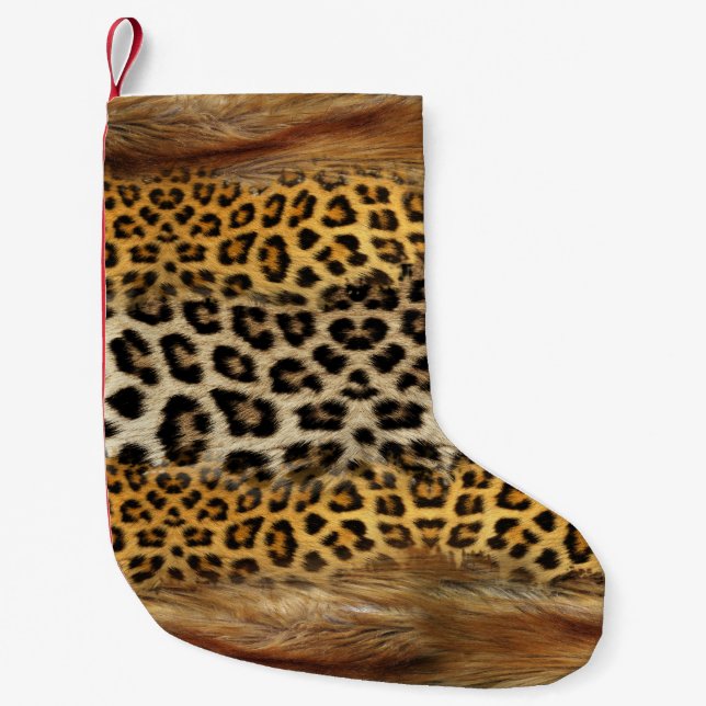 Päls struktur: räv och leopard. liten julstrumpa (Framsidan)