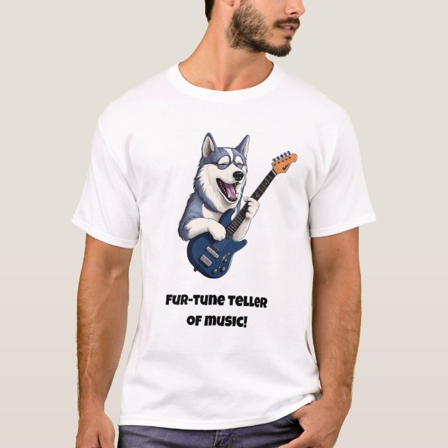 Päls-tune teller Rolig hund musik T Shirt (Framsida)