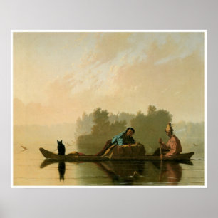 Pälsaffärsmän som stiger ned Missouri C. 1845 Poster