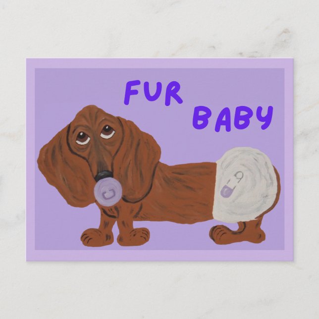 Pälsbaby Taxpuppy Vykort (Framsida)
