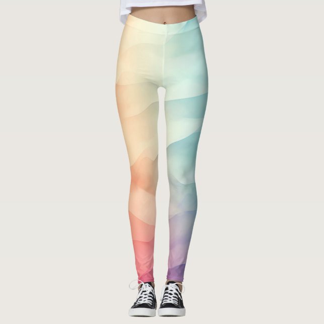 Pälsbaljväxter från Pastel färg Leggings (Framsida)