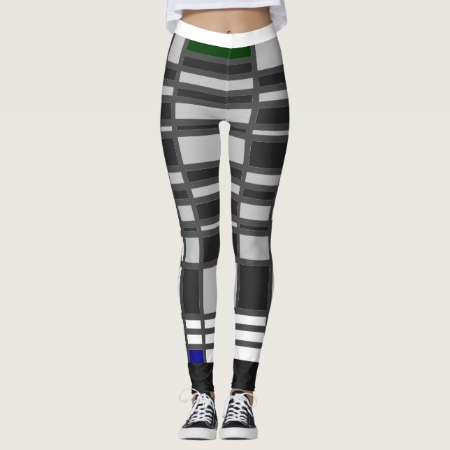Pälsbeslag, mondrian, inspired 2 [ingen Färg på ba Leggings (Framsida)