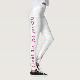 Pälsbete från vitt figur - Born till isskal Leggings