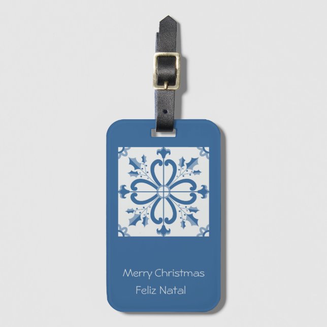 Pälsbrickor av julklapp, löv och blommor bagagebricka (Framsida vertikal)